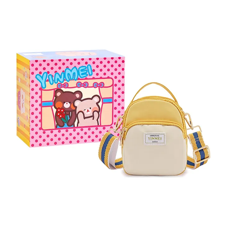 Sound For Life Nylon Shoulder Bag, Crossbody Bag, Handbag Mini Women's Yellow
