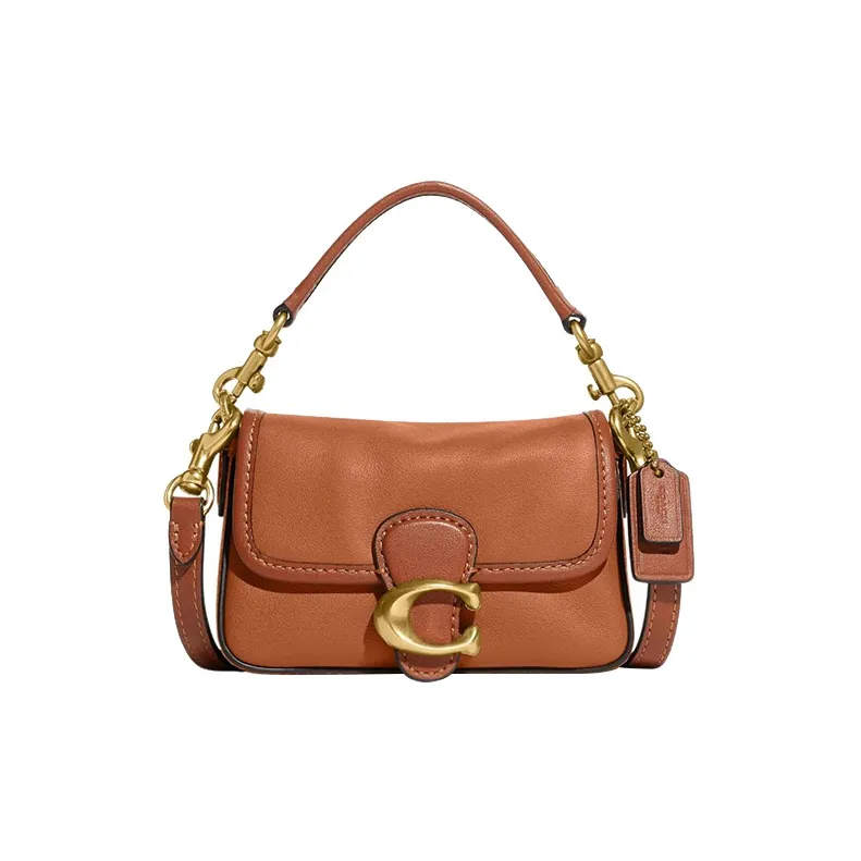 COACH Tabby Гладкая коровья кожа Сумка через плечо Сумка Мини Женская Коричневая