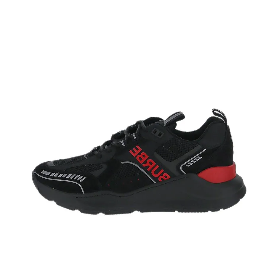 burberry Rundschal Sean Low Top Sports Casual Shoes Men Black Red