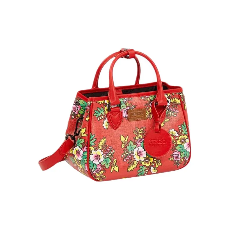 KENZO Floral Printed Logo Patch Tote Bag