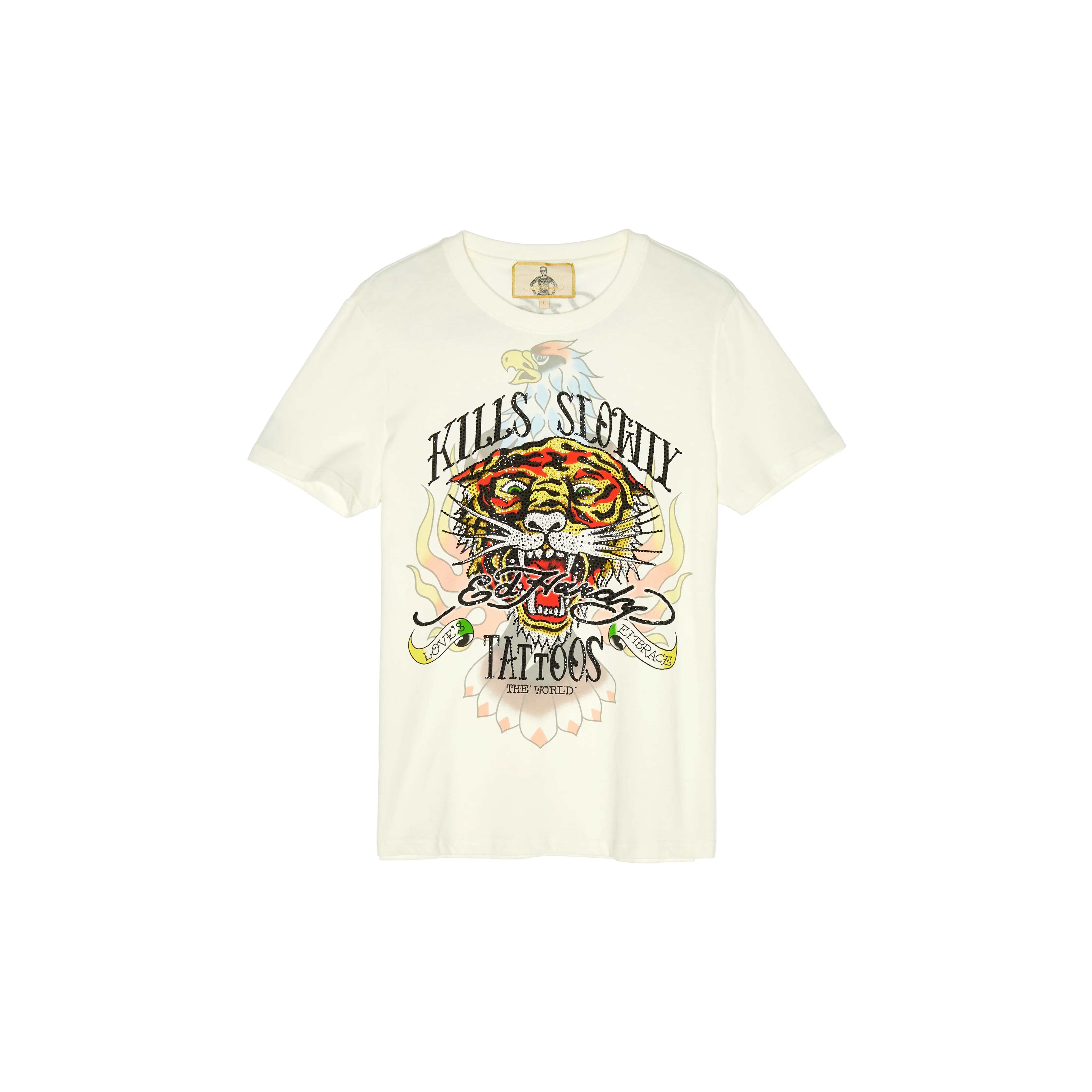 Ed Hardy FW22 Straight T-Shirt Men's Ivory White