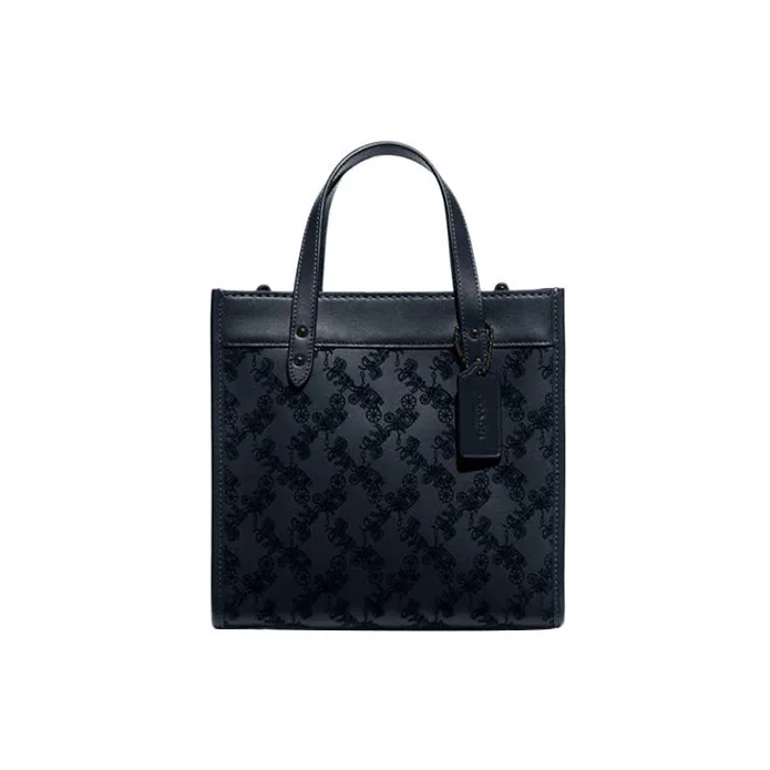 COACH Field Коровья кожа Тоут Сумка Сумка для покупок Сумка Сумка через плечо Сумка через плечо Средний Женская Полночный синий