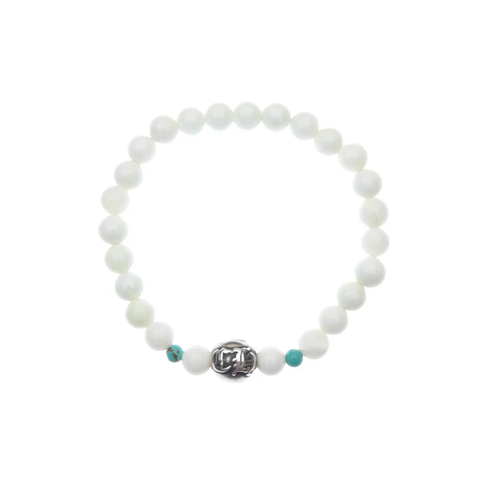 Chrome Hearts White Agate Turquoise Bracelets Unisex White