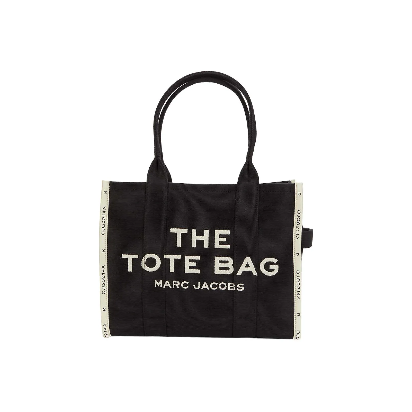 MARC JACOBS The Traveler Cotton Tote Bag, Shopping Bag, Handbag, Shoulder Bag Large Size Women's Black
