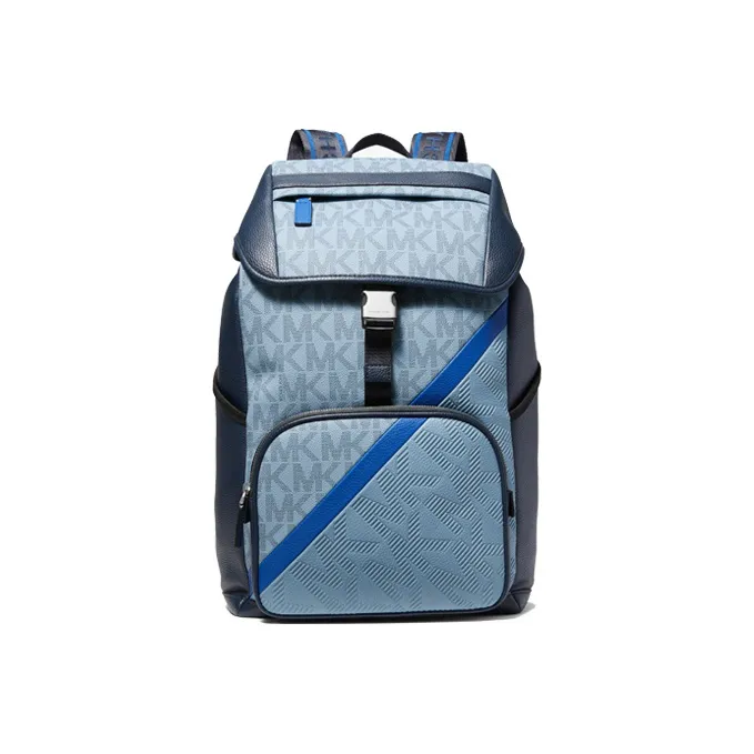 MICHAEL KORS MK Cooper Artificial Leather Backpack Medium Size Men's Dark Blue/Light Blue
