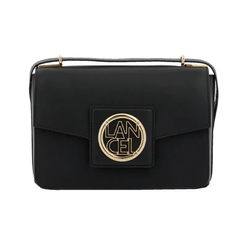 LANCEL Cow Leather Crossbody Bag Shoulder Bag Women's Black
