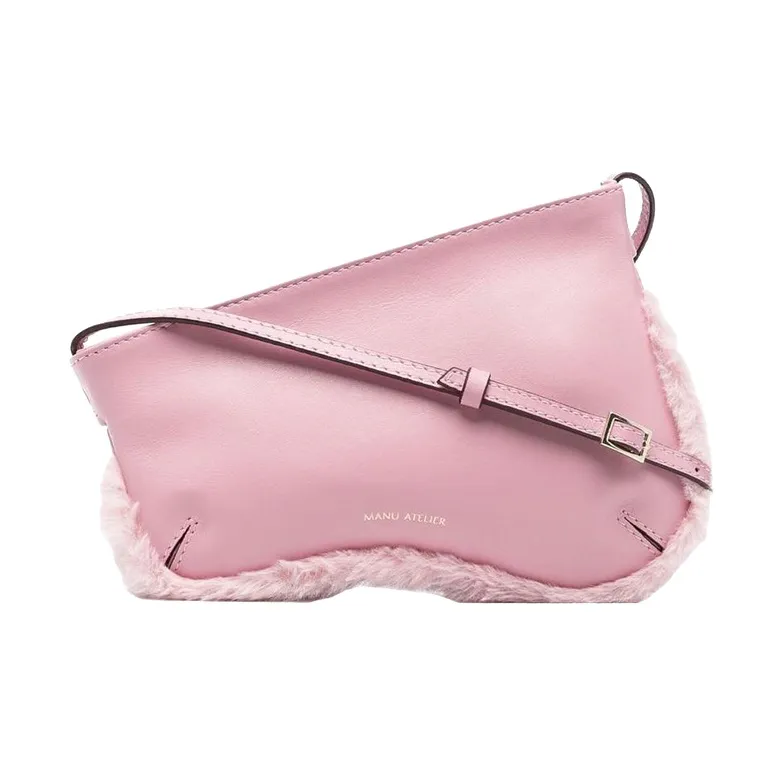 Manu Atelier Сумка через плечо из телячьей кожи женская розовая