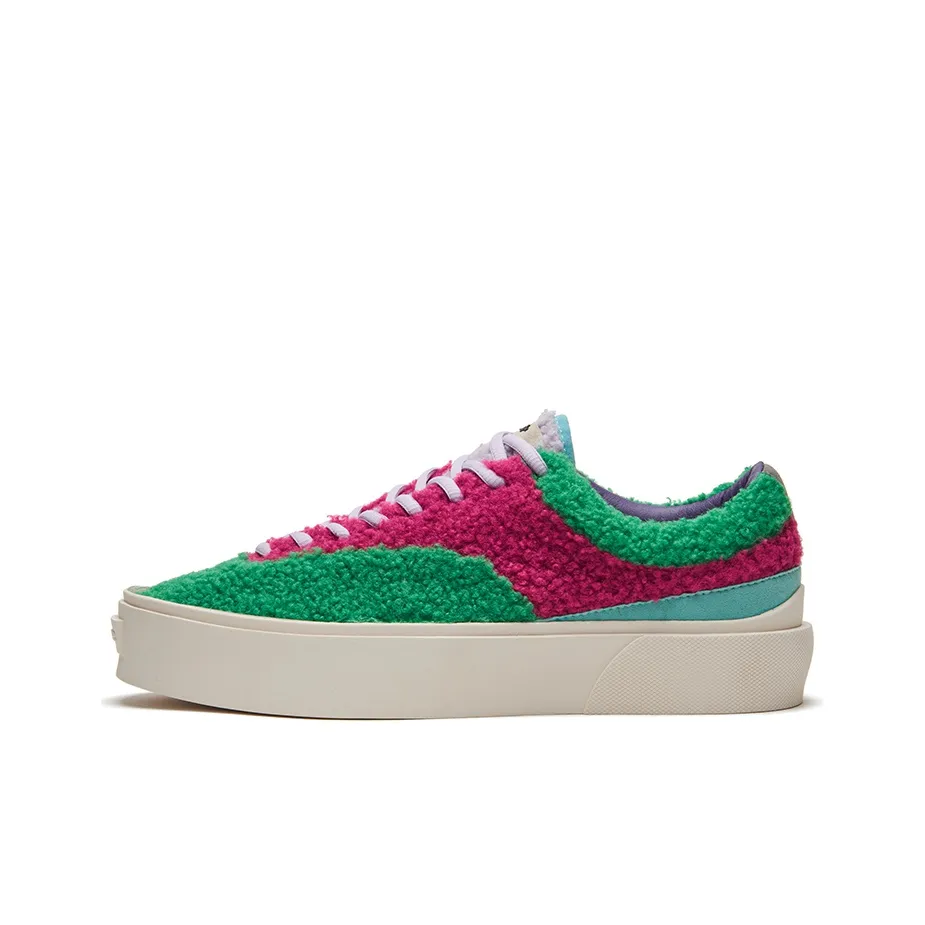 EQLZ EQUALIZER Fault Lo Anti-Slip Wear-Resistant Low-Top Skateboard Shoes Unisex Green Red Misprint