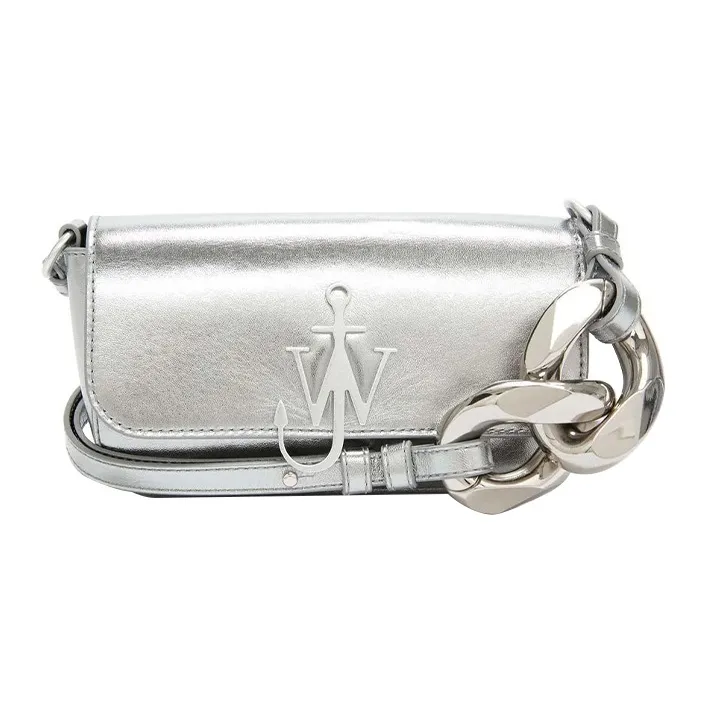 JW Anderson Lambskin Shoulder Bag, Crossbody Bag Women's Silver