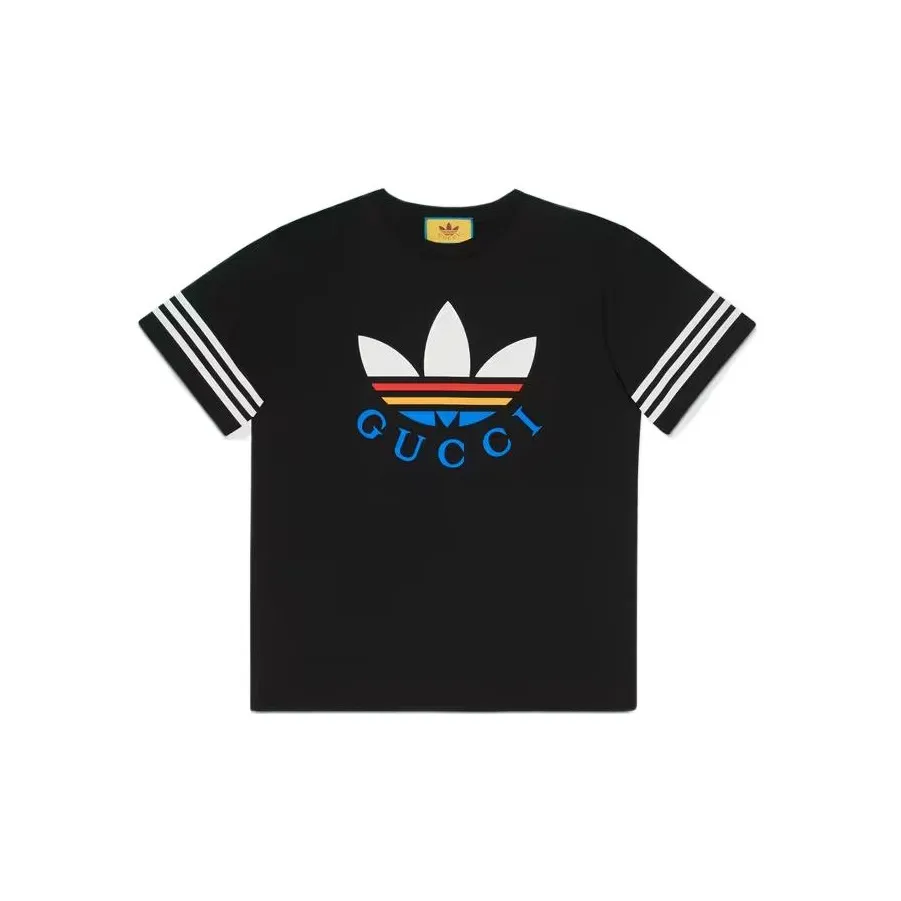 Adidas X GUCCI Men Cotton T-shirt Black