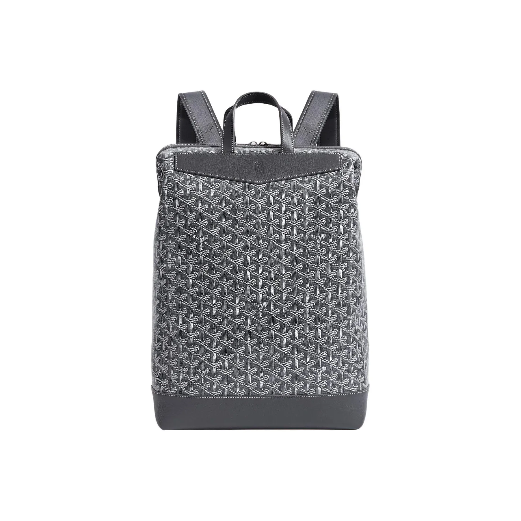 GOYARD Cisalpin Canvas Leather Backpack Unisex Gray