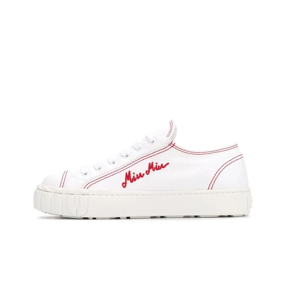 MIU MIU Low Top Canvas Shoes Women's White