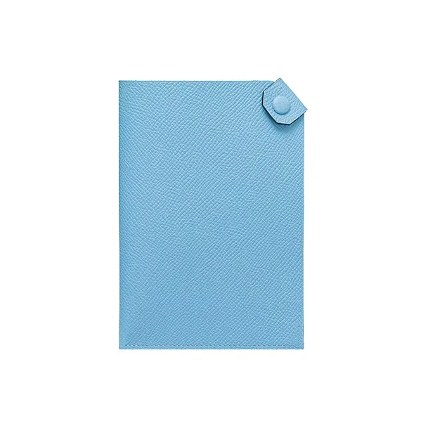 HERMES Tarmac Epsom Calfskin Passport Holder Women's 7N Celeste Sky Blue