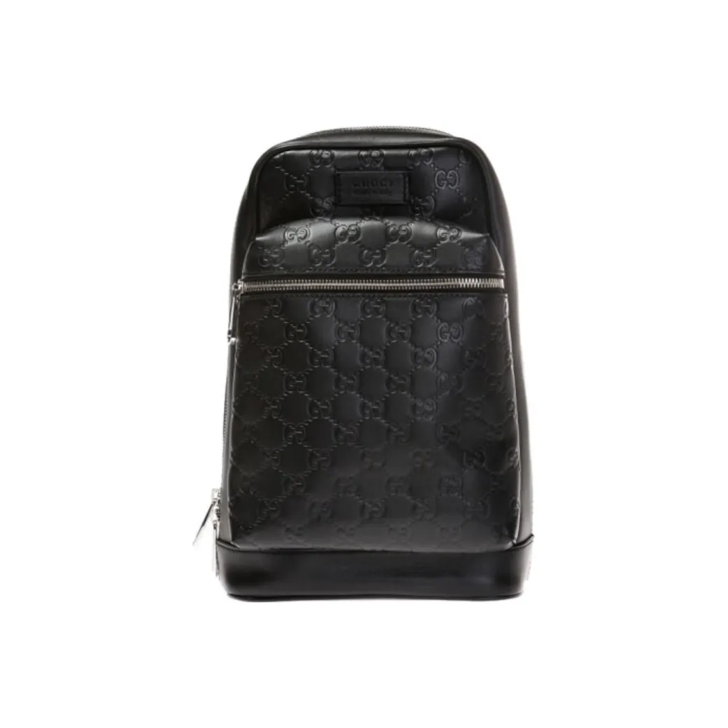 GUCCI Cow Leather Crossbody Bag Shoulder Bag Sling Bag Men's Black