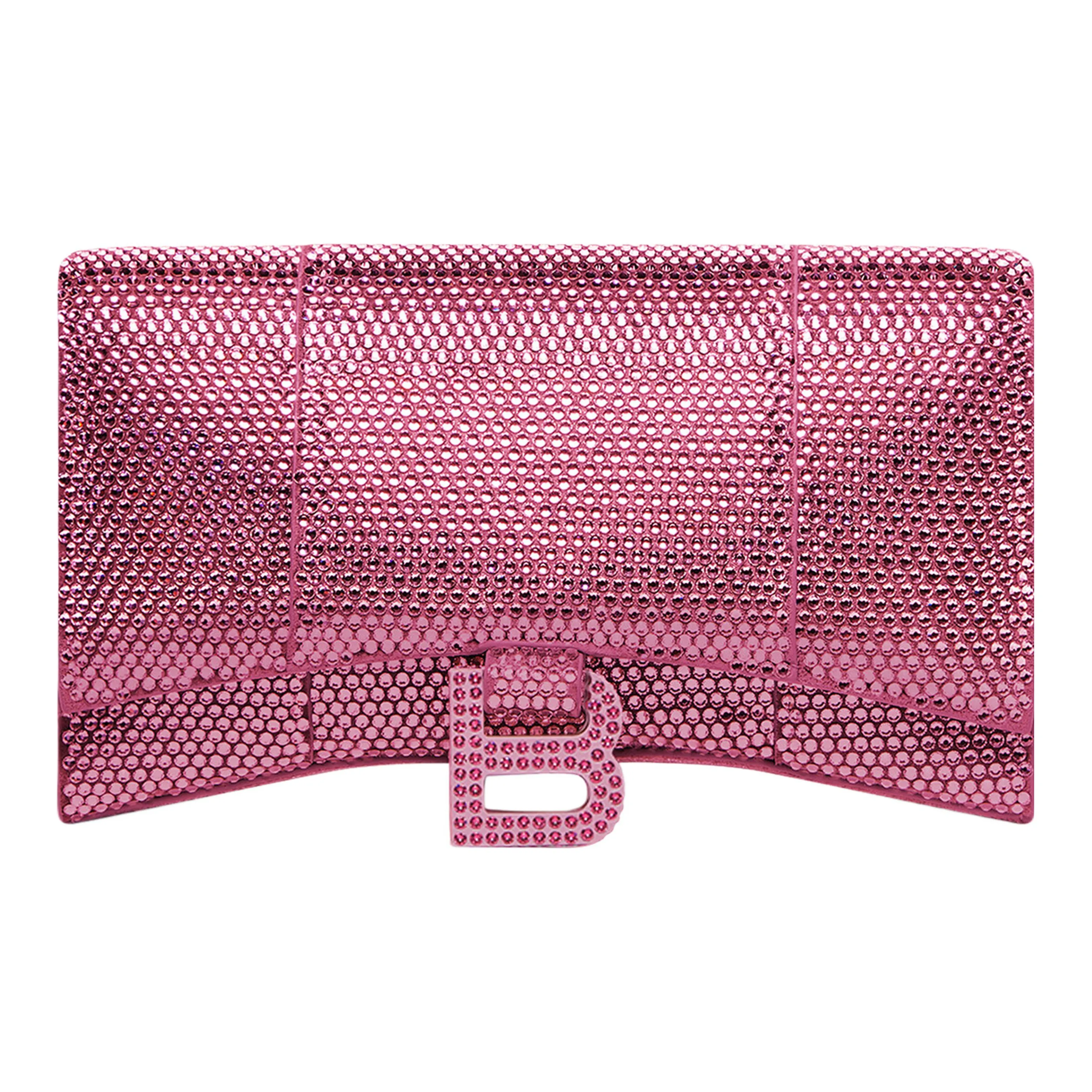 Balenciaga Hourglass Hangbag With Rhinestones Black