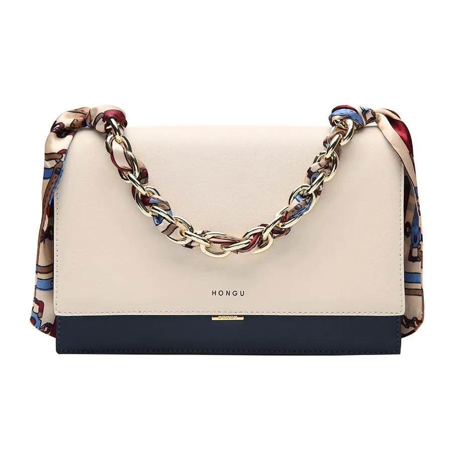 HONGU Сумка через плечо из коровьей кожи Маленькая Женская Белая