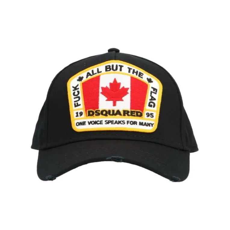 DSQUARED 2 Хлопок Бейсболки Мужские Черные