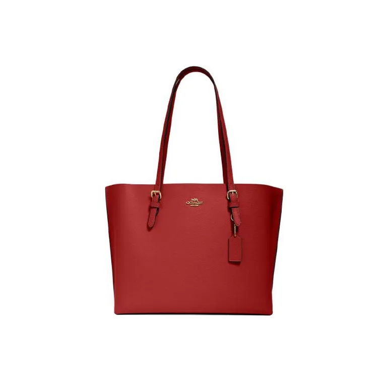 COACH Mollie Cow Leather Tote Bag Shopping Bag Shoulder Bag Handbag Large Size Women's Red
