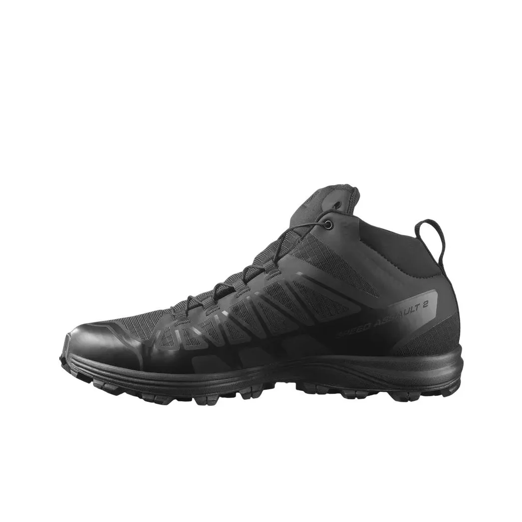 SALOMON Speed Assault 2 Anti Slip Wear Resistant Mid Top Outdoor Shoes Unisex Black