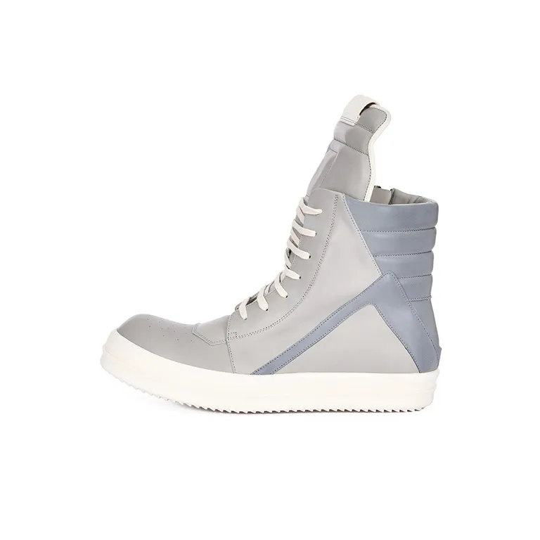 RICK OWENS Strobe Geobasket High Pearl Grey