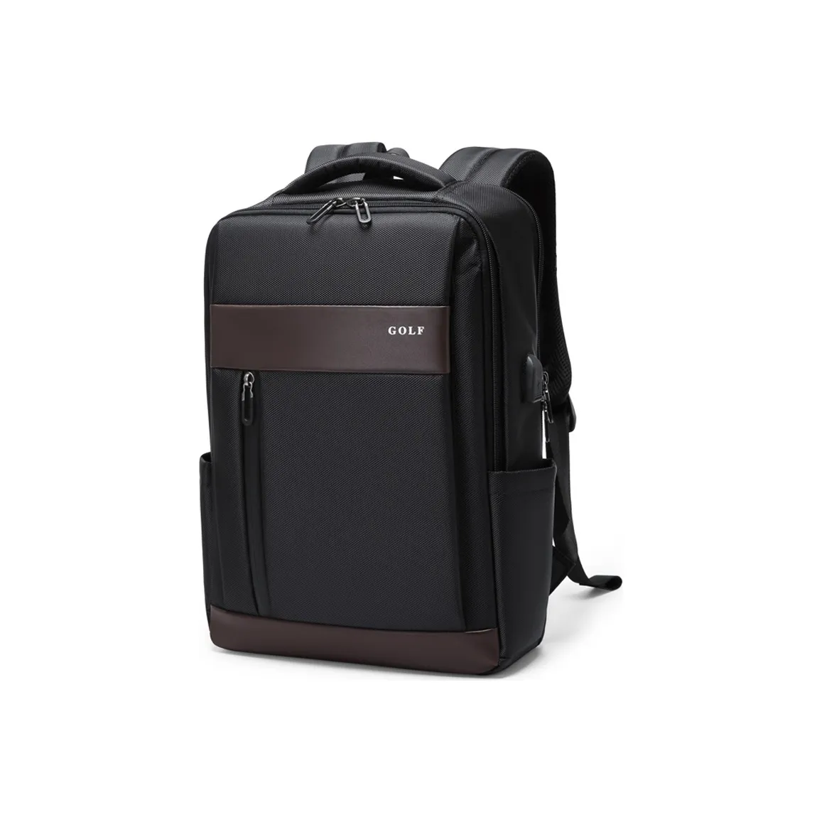GOLF Polyamide/Synthetic Leather Laptop Backpack Regular Men's Blue/Black