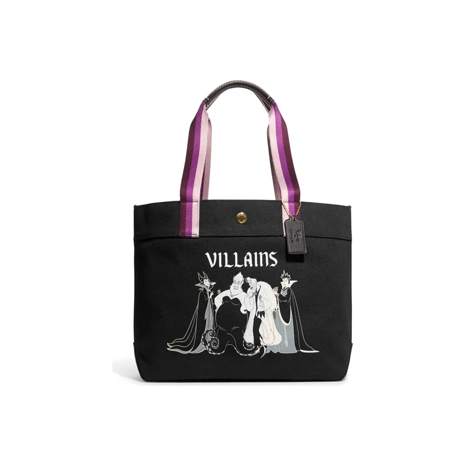 COACH Ткань Тоут Сумка Сумка для покупок Сумка через плечо Сумка обычная Женская Черная