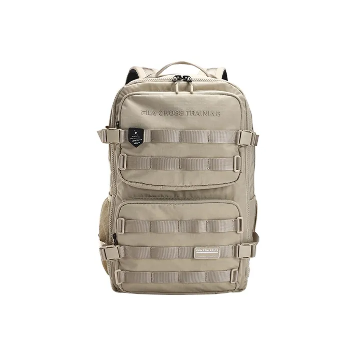 FILA Athletics Fabric Backpack Large Size Unisex Stone Sand Khaki