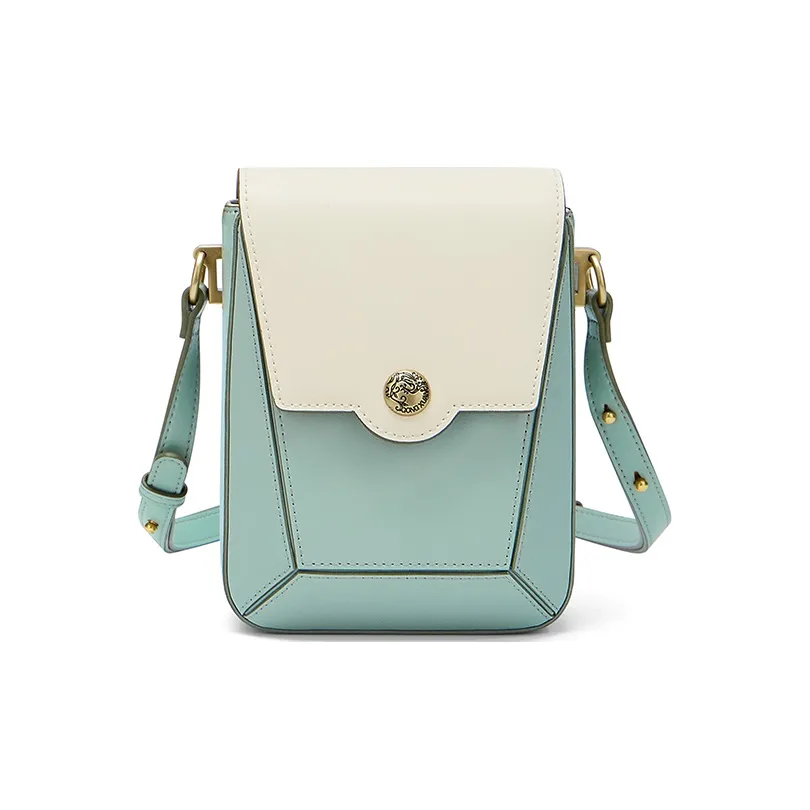 Gong Xuan Cow Leather Cell Phone Pouch Shoulder Bag Crossbody Bag Small Size Women's Clear Jade Cloud Top