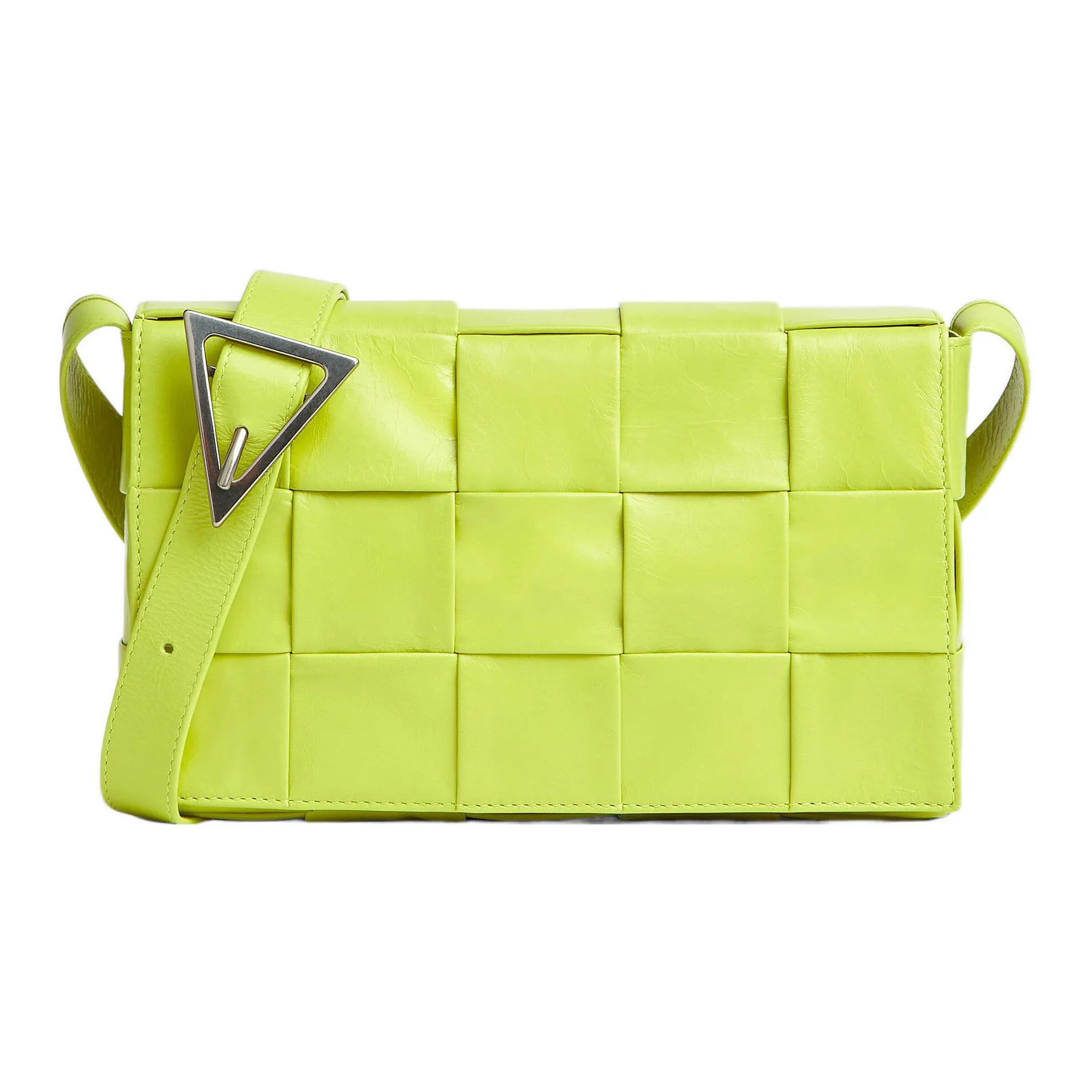 Bottega Veneta CASSETTE Pillow Bag Calfskin Crossbody Bag, Shoulder Bag Medium Size Men's Lemon Kiwi Green
