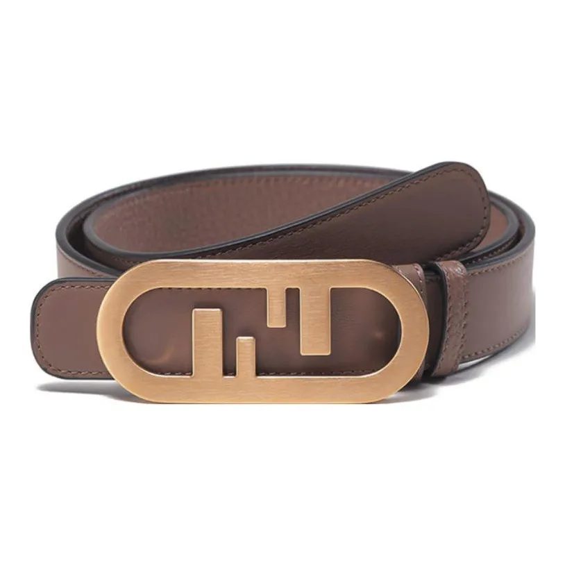 FENDI O'Lock Leather Belts Men's Brown