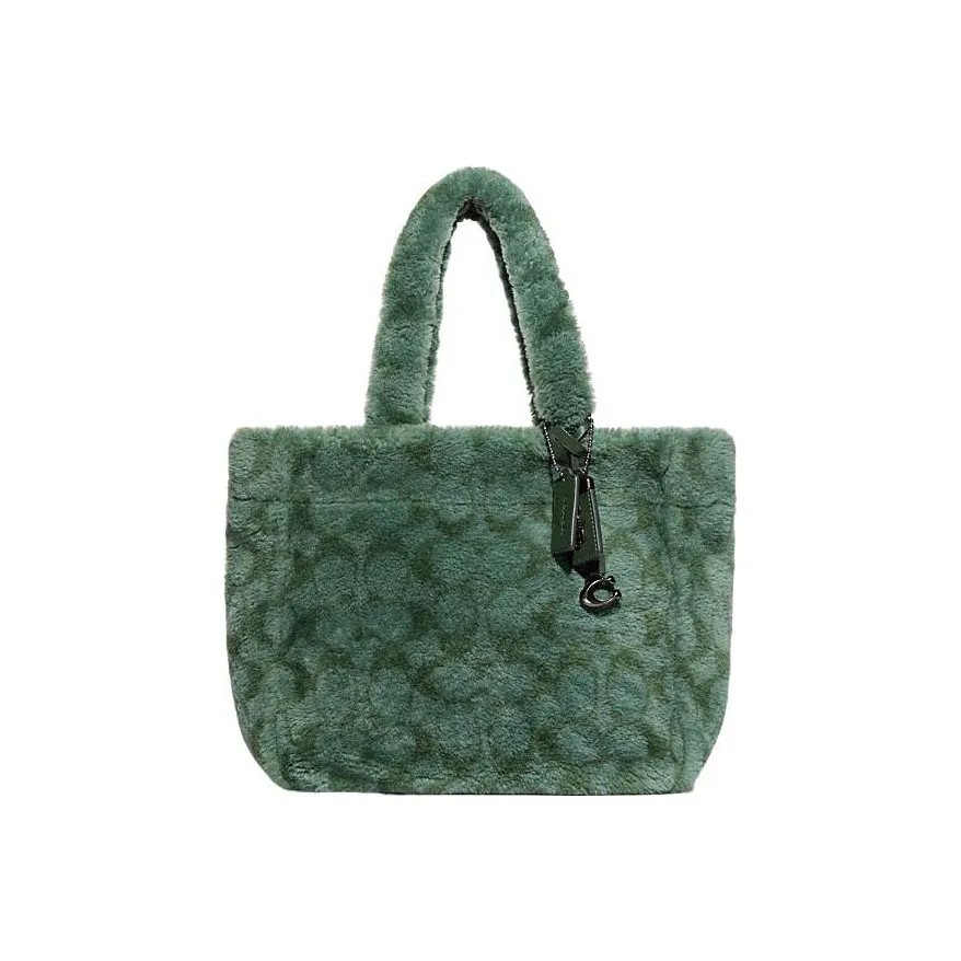 COACH Овчина Тоут Сумка Сумка для покупок Сумка Сумка через плечо Сумка через плечо Большая Женская Зеленая