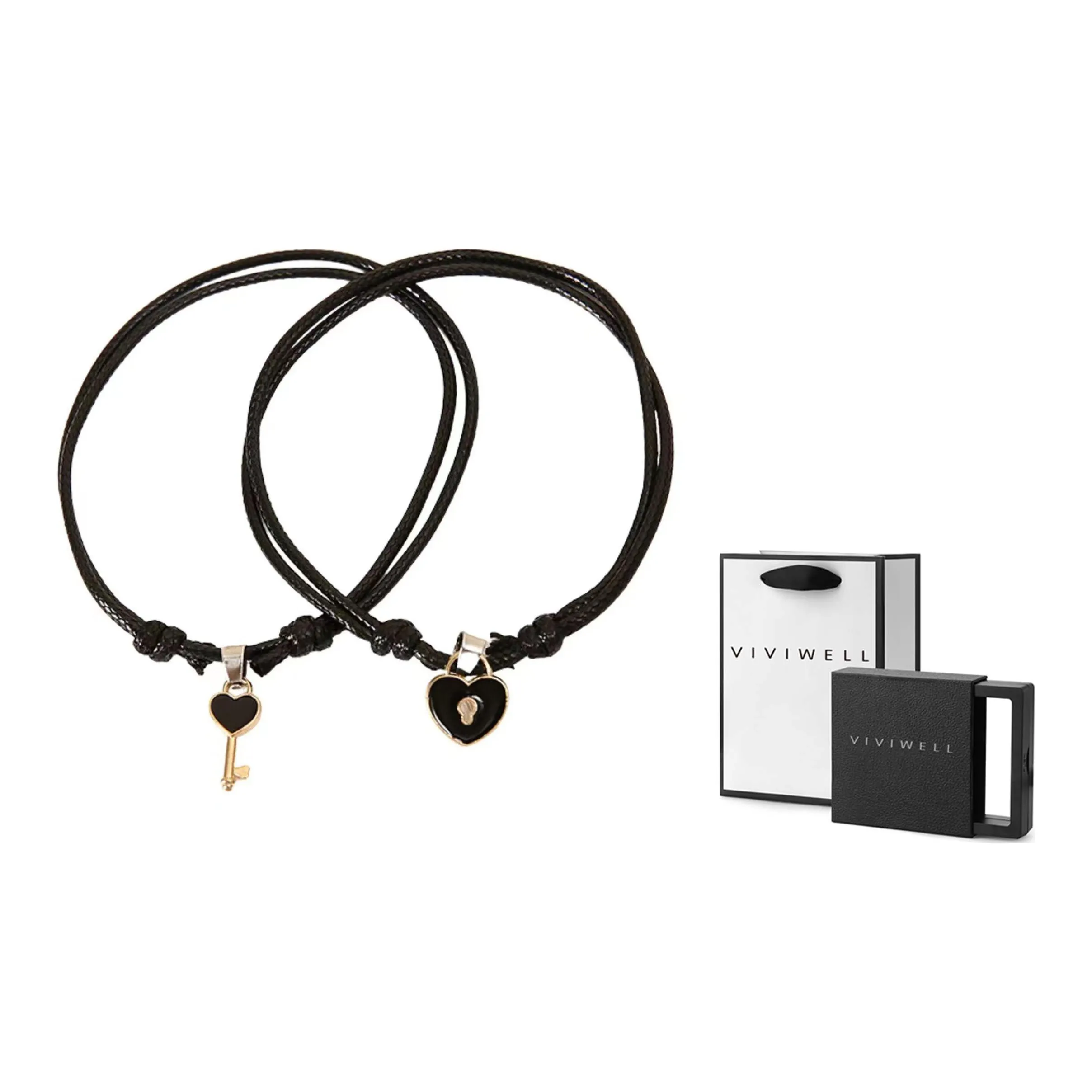 VIVIWELL Медные браслеты, черные, парные, унисекс