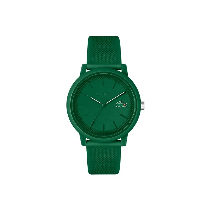 LACOSTE 12,12 Collection Мужские часы Кварцевый механизм Силиконовый ремешок 42 мм Зеленый циферблат