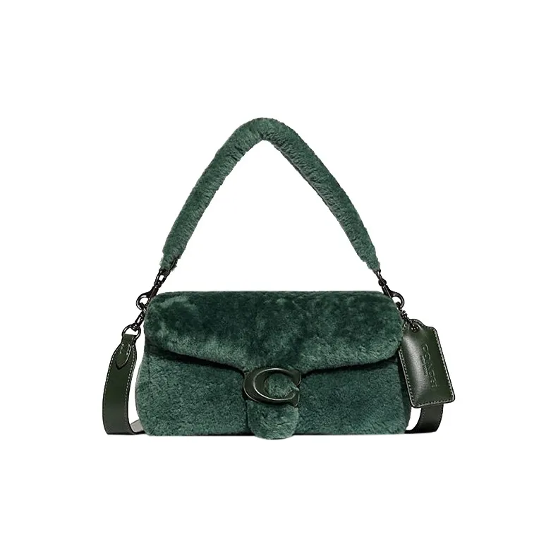 COACH Pillow Shearling Portable Crossbody Bag Shoulder Bag Women's Green