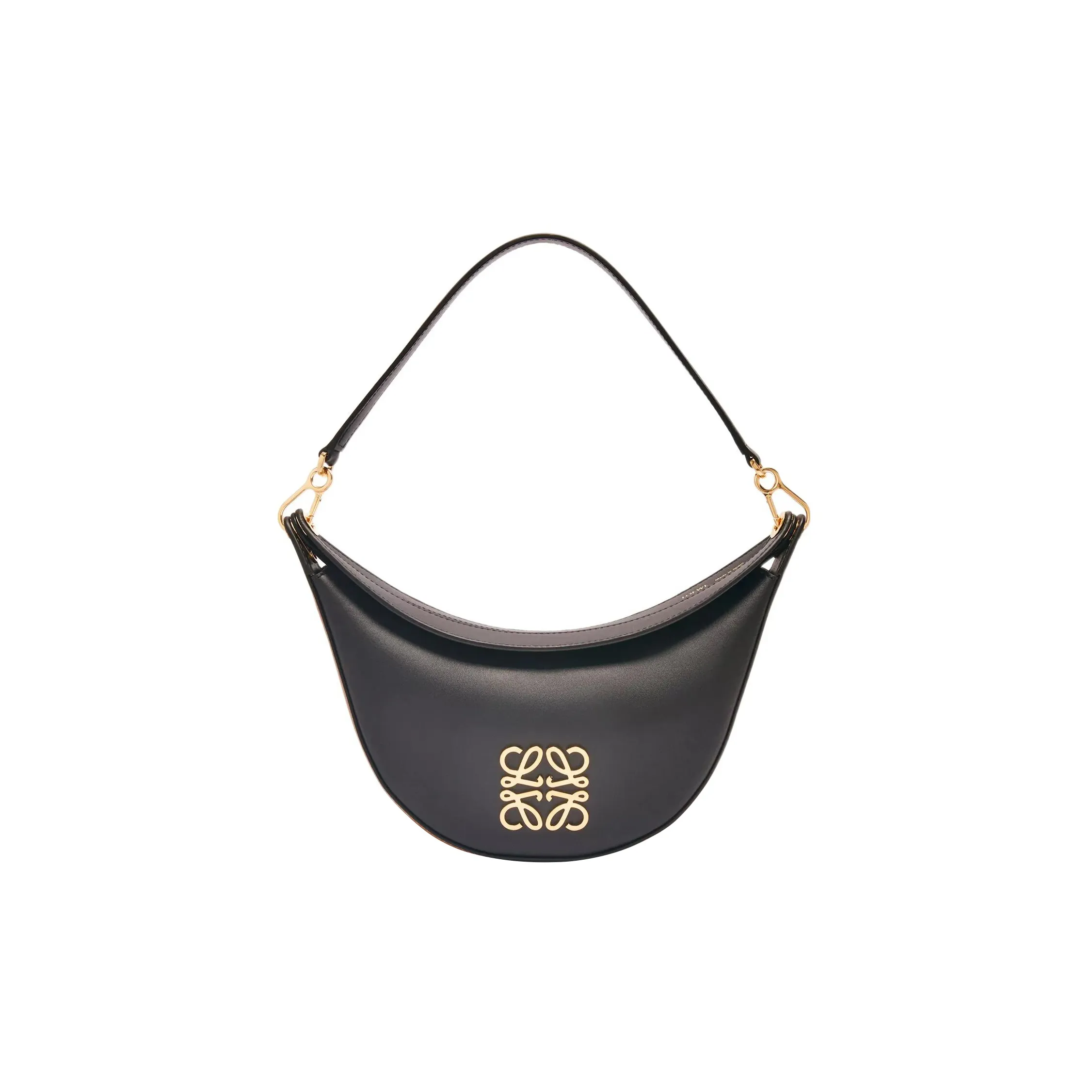 LOEWE Luna Cow Leather Hobo Bag, Handbag, Shoulder Bag Trumpets Women's Black/Gold