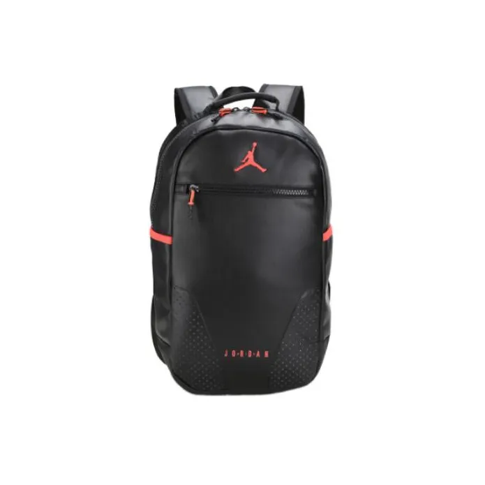 Джордан Полиэстер с кожаными вставками рюкзак унисекс черный красный