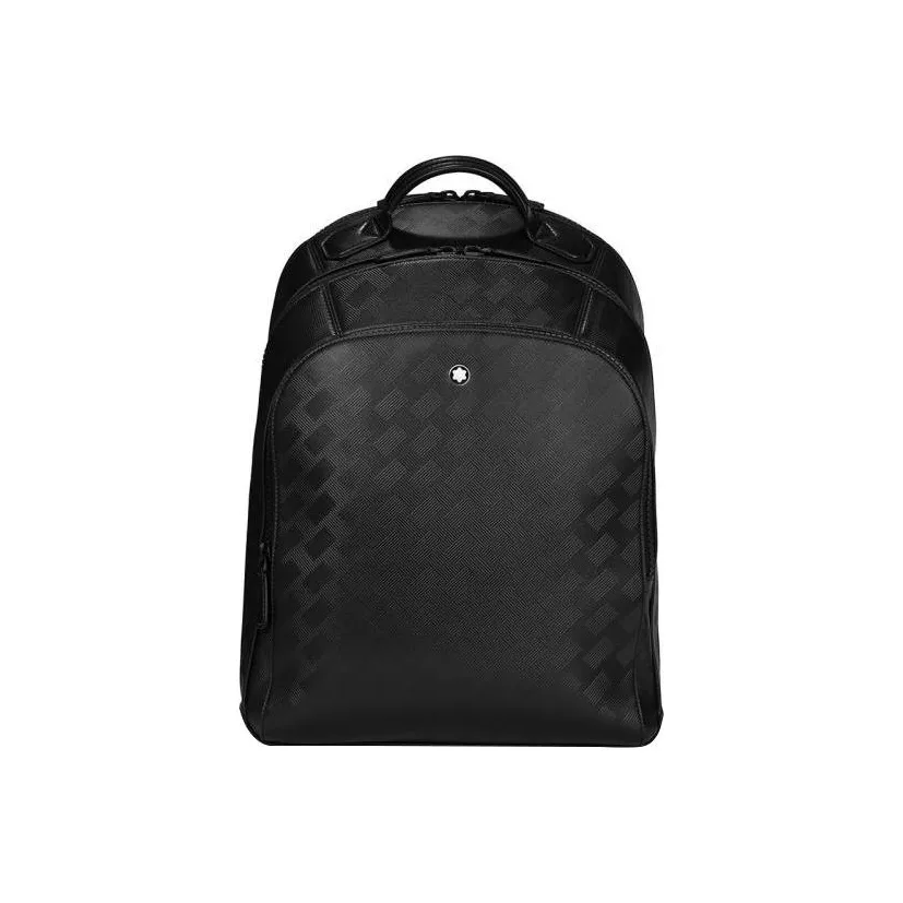 MONTBLANC Full Grain Cow Leather Backpack Medium Size Unisex Black