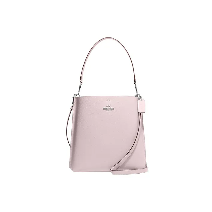 COACH Mollie Leather Bucket Bag, Handbag, Shoulder Bag, Crossbody Bag Tubas Women's Ice Pink