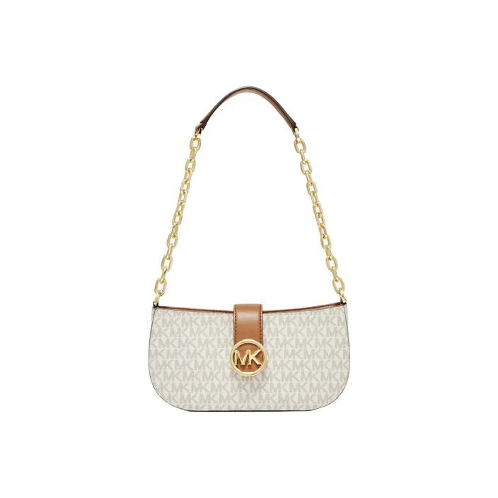 MICHAEL KORS Carmen Artificial Leather Pochette, Underarm, Shoulder Bag Women's Vanilla White