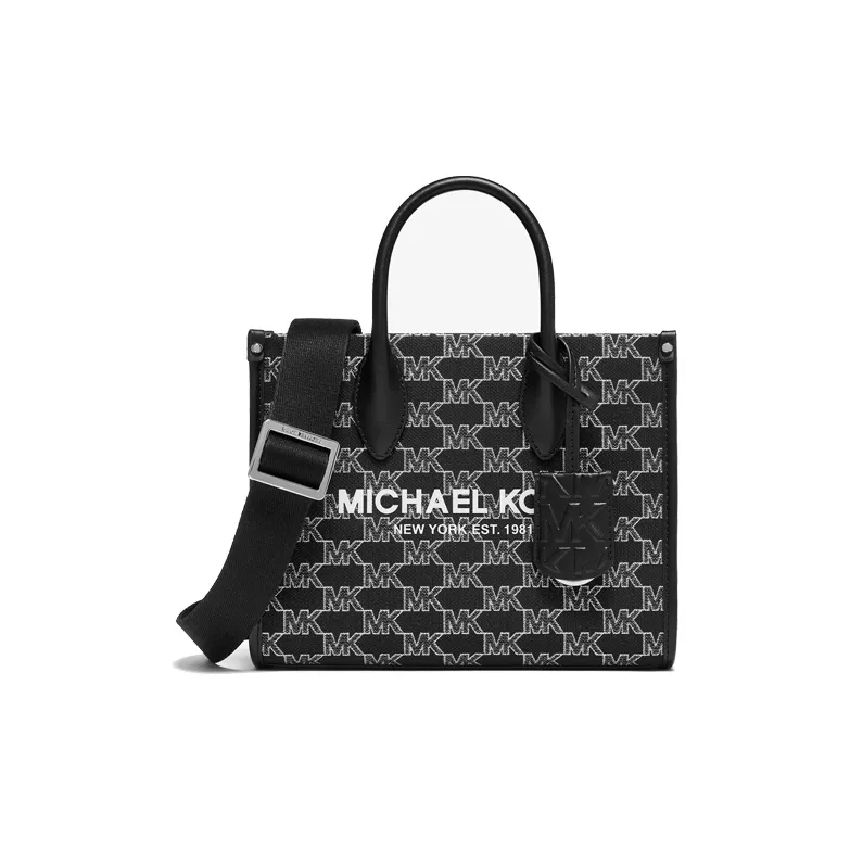MICHAEL KORS Mirella Artificial Leather Crossbody Bag, Handbag Trumpets Women's Black/Silver