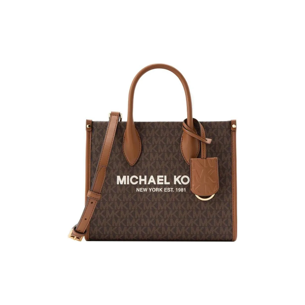MICHAEL KORS Mirella Coated Canvas Handbag, Shoulder Bag, Crossbody Bag Trumpets Women's Brown