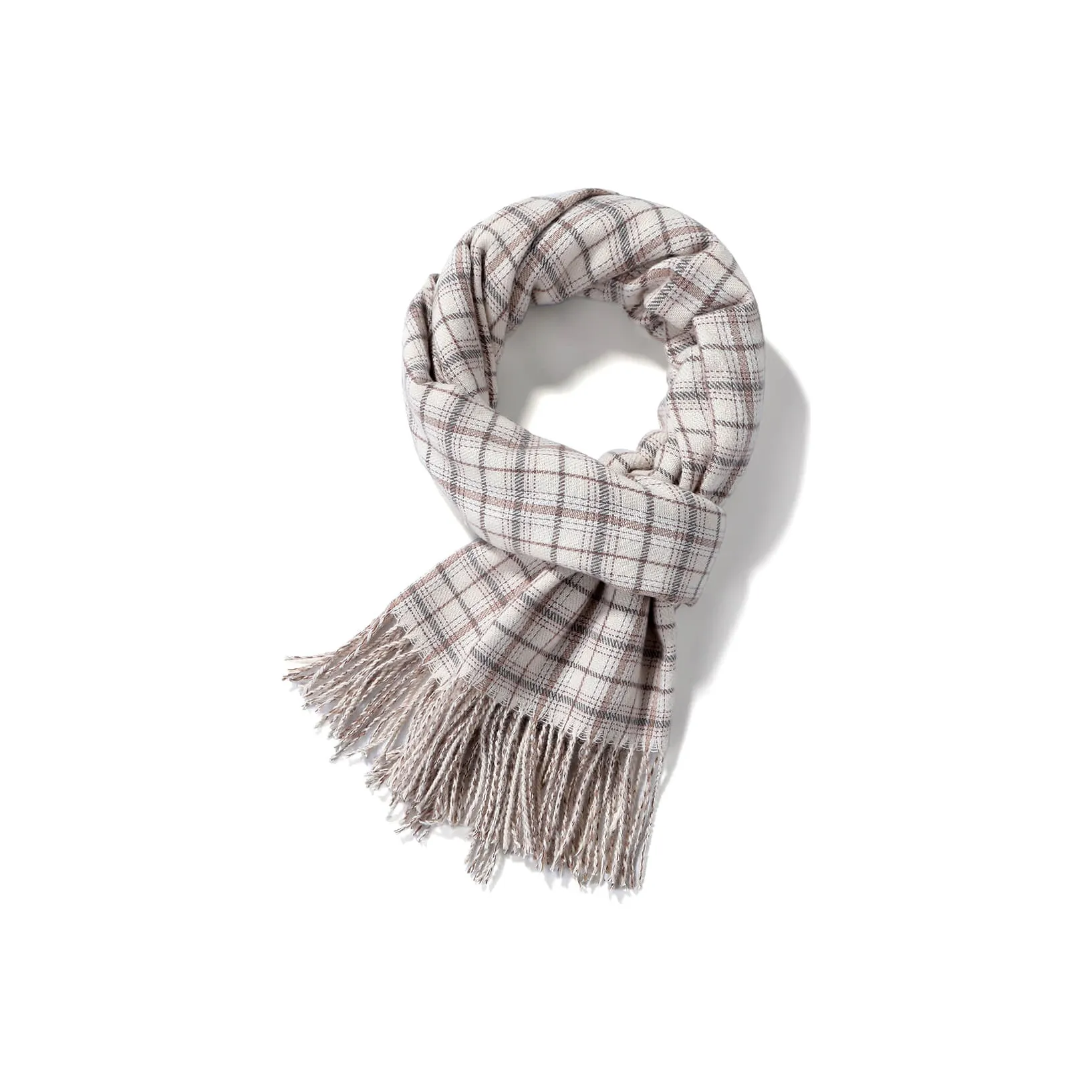 XXOFF Полиэфирный трикотаж Шарфы Абрикосово-коричневый Клетчатый Унисекс