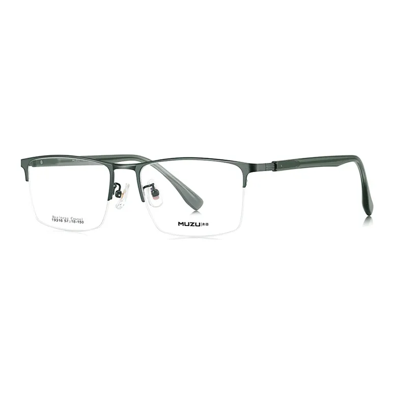 MUZU Пластина And Металл Квадрат Оправы для очков Мужской
