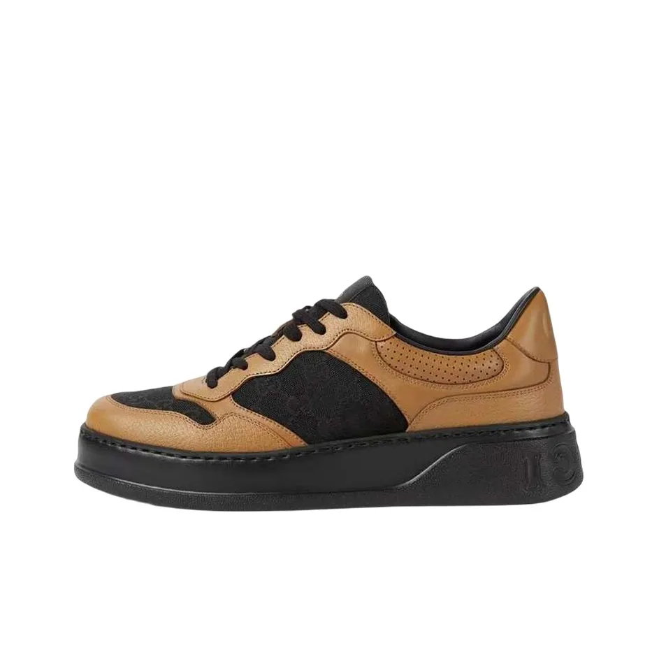 GUCCI Lace Up Sneaker 'GG Embossed   Camel'