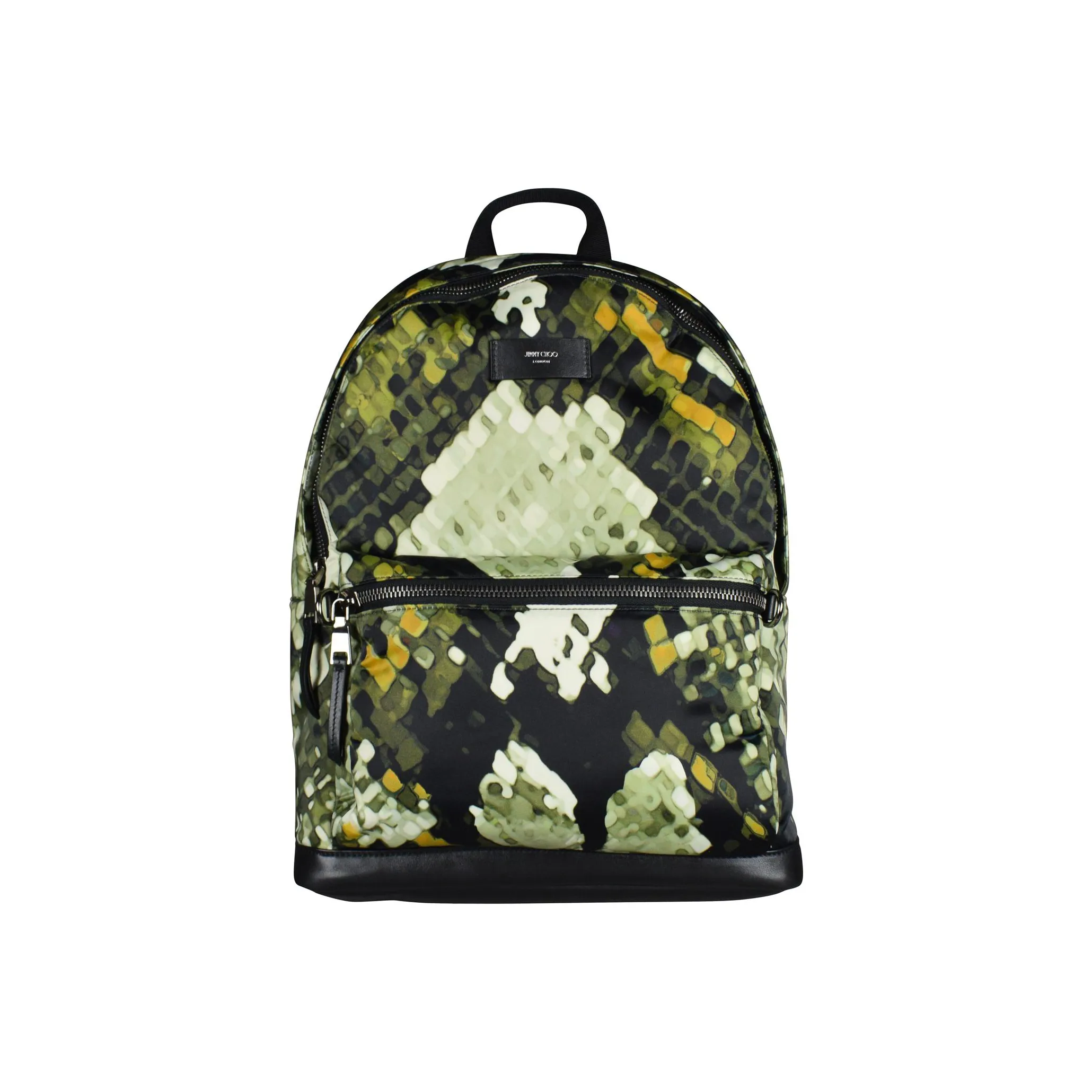 Jimmy Choo Fabric With Calfskin Leather Detail Backpack Men's Green
