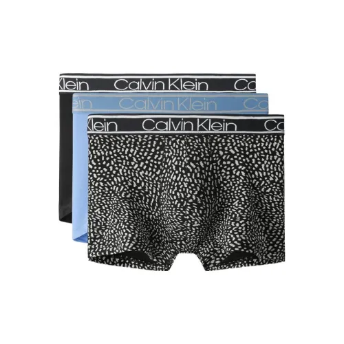 Calvin Klein 3 шт Черный + Черный с Белым Пятно + Небесно-голубой Мужские Трусы