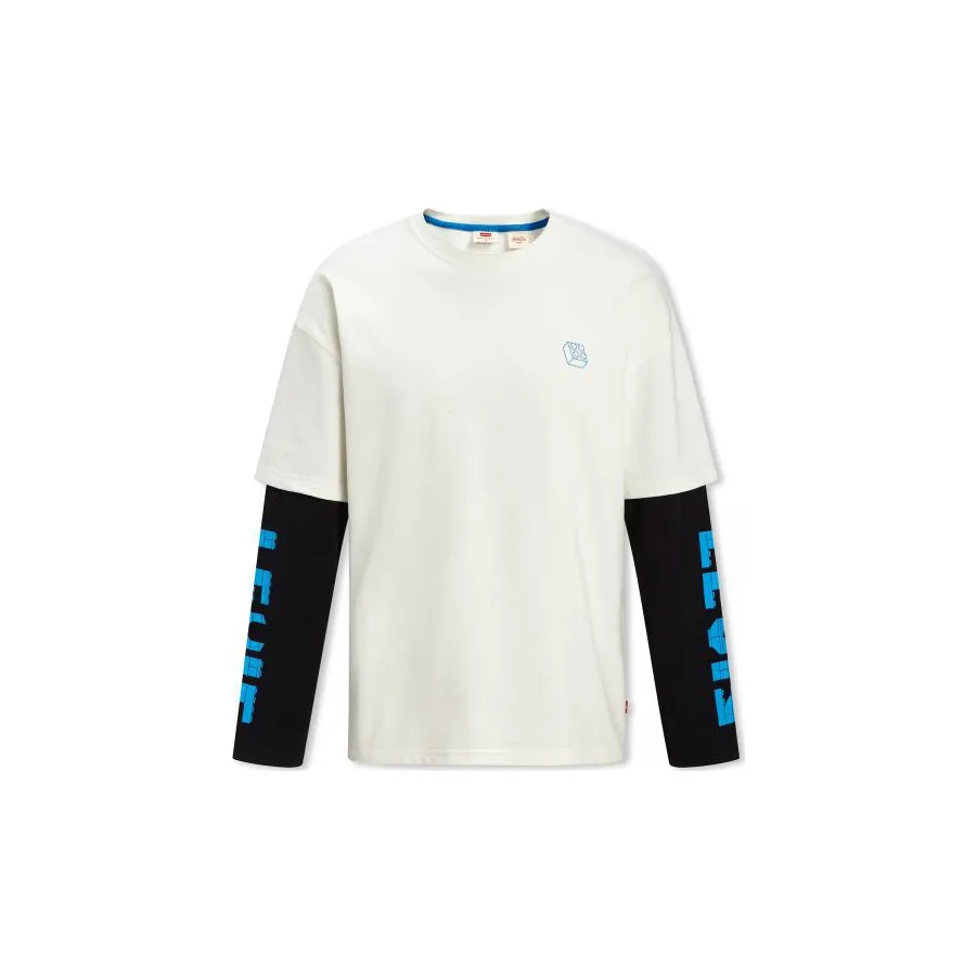 Levi's FW22 Рукав с оборванным плечом T-рубашка Унисекс Белый