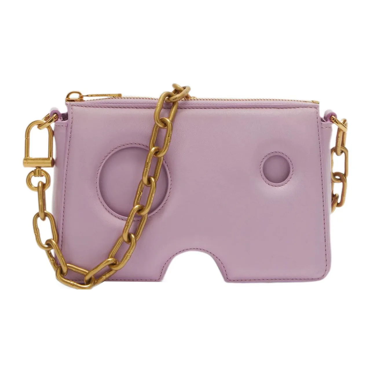 OFF WHITE Burrow Leather Shoulder Bag Lilac