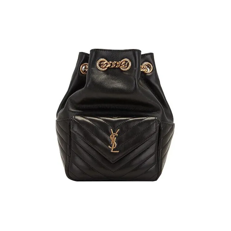 SAINT LAURENT Leather Bucket Bag, Shoulder Bag, Crossbody Bag, Handbag Women's Black