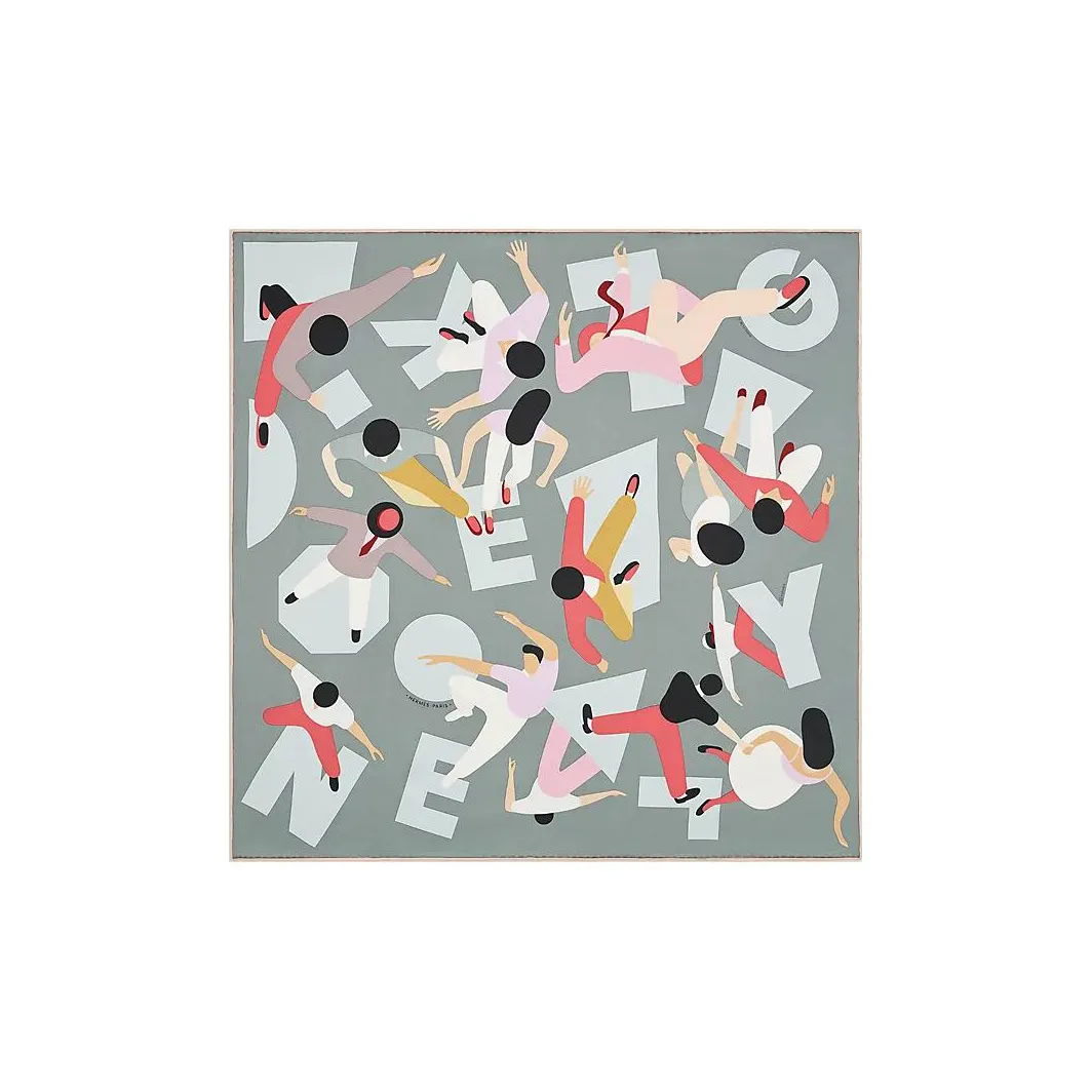 HERMES Kelly Шелковые шарфы Серый Женские